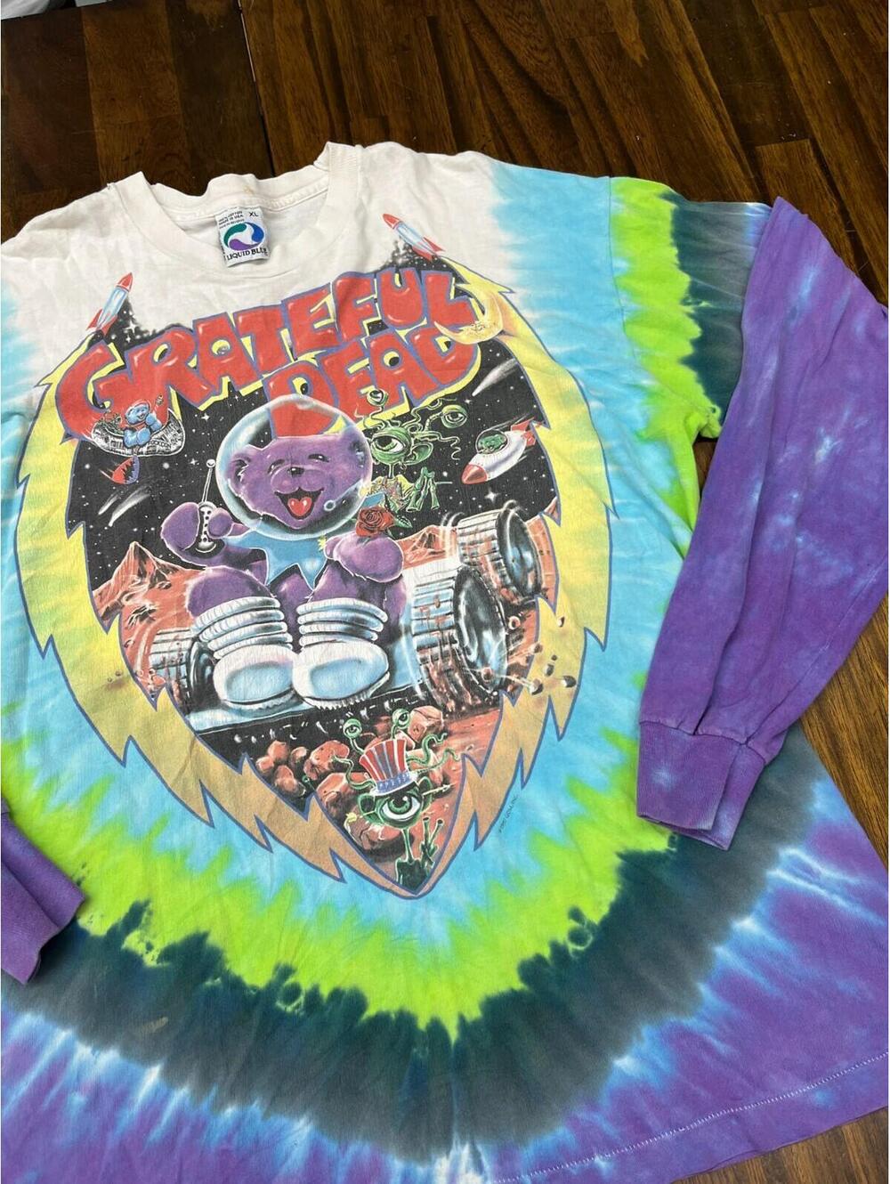 Vtg 90s Grateful Dead Cosmic Charlie Tie Dye Shirt XL